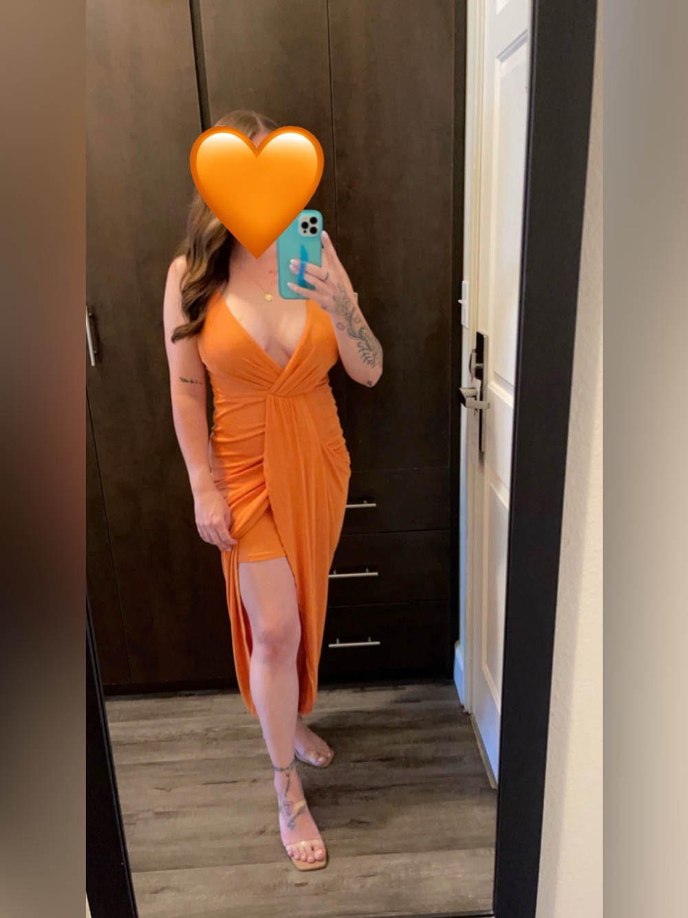 Lulus Sleeveless Orange Twist-Front Maxi Dress